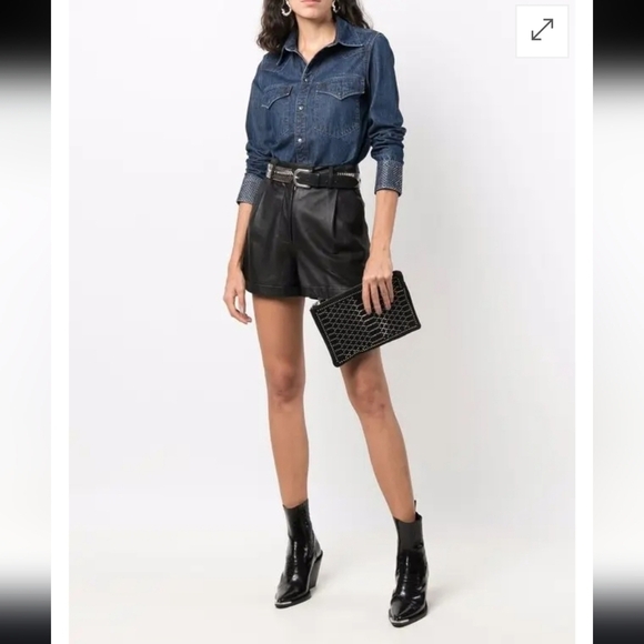Zadig Voltaire Thelma Western Denim Shirt Size Medium - Picture 1 of 12